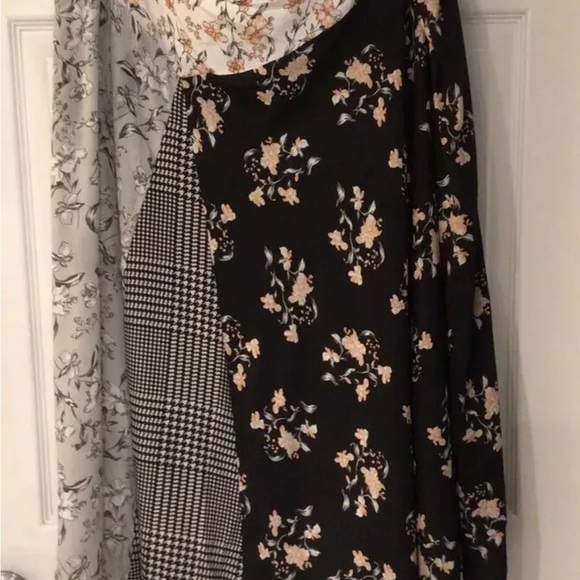 CALVIN KLEIN Size 22 Plus Womens Asymmetric Black Printed Casual‎ Midi Skirt - Picture 3 of 3